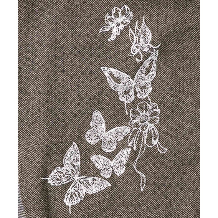 iS ScoLar 553229：レースと蝶々の異素材切替ジャケット 553229：レースと蝶々の異素材切替ジャケットの通販-ScoLar