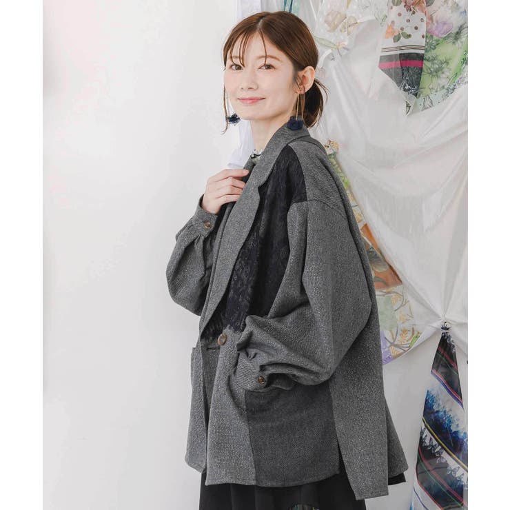 レースと蝶々の異素材切替ジャケット[品番：SRSW0000259]｜ScoLar