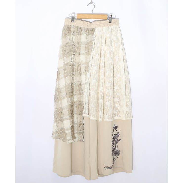 レース×チェック柄 異素材切替パンツ | ScoLar | 詳細画像23 