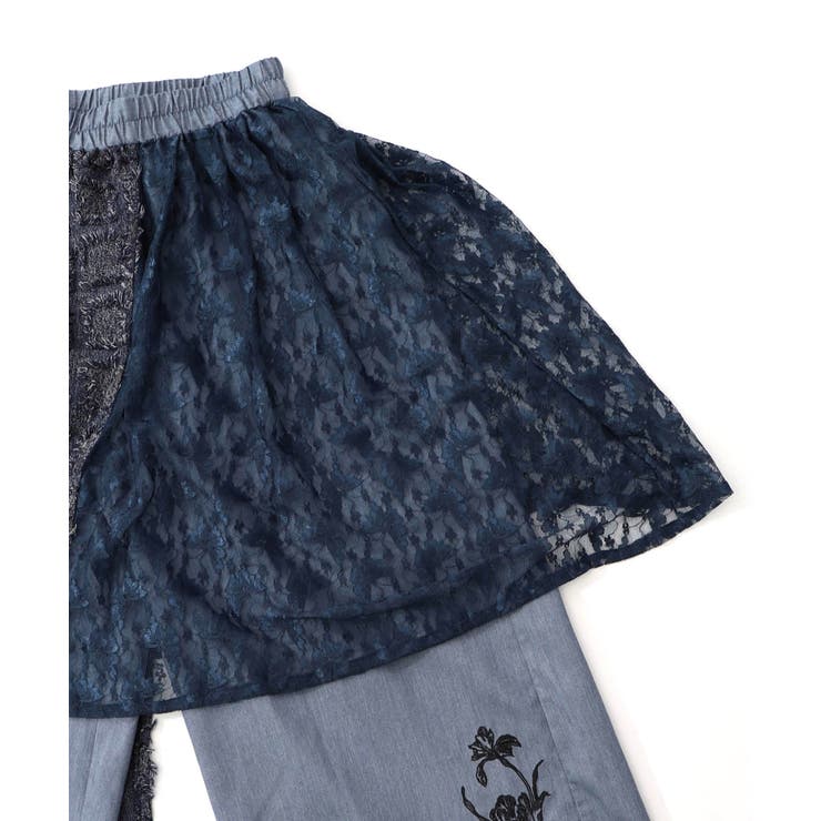 レース×チェック柄 異素材切替パンツ | ScoLar | 詳細画像27 