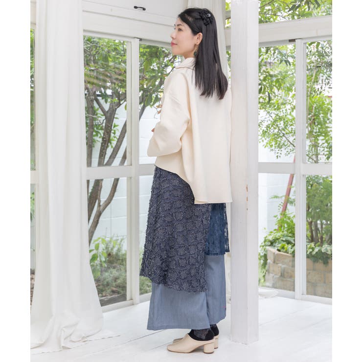 レース×チェック柄 異素材切替パンツ | ScoLar | 詳細画像11 