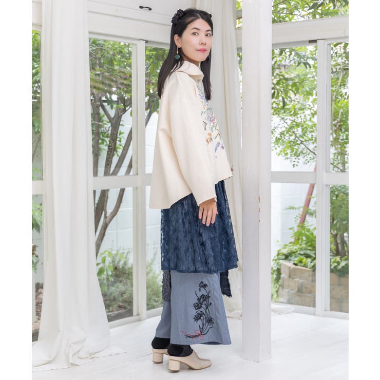 レース×チェック柄 異素材切替パンツ | ScoLar | 詳細画像12 