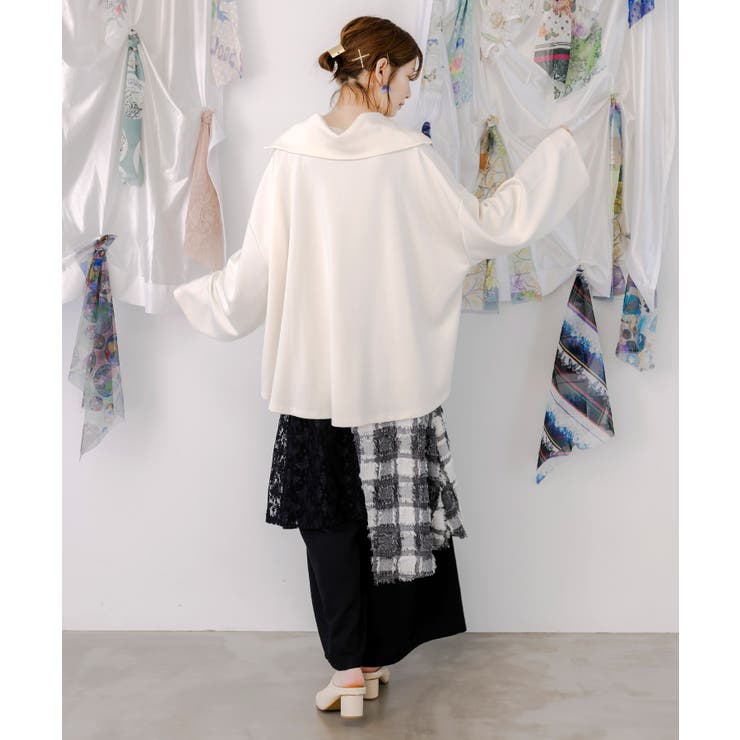 レース×チェック柄 異素材切替パンツ | ScoLar | 詳細画像6 