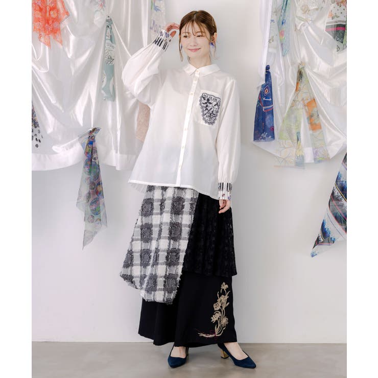 鍵盤柄切替シャツ | ScoLar | 詳細画像9 