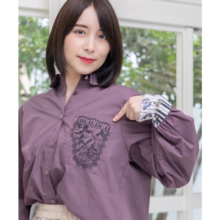 鍵盤柄切替シャツ | ScoLar | 詳細画像5 