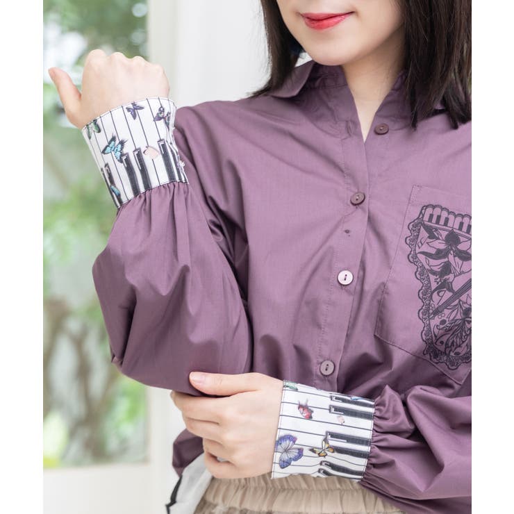 鍵盤柄切替シャツ | ScoLar | 詳細画像8 