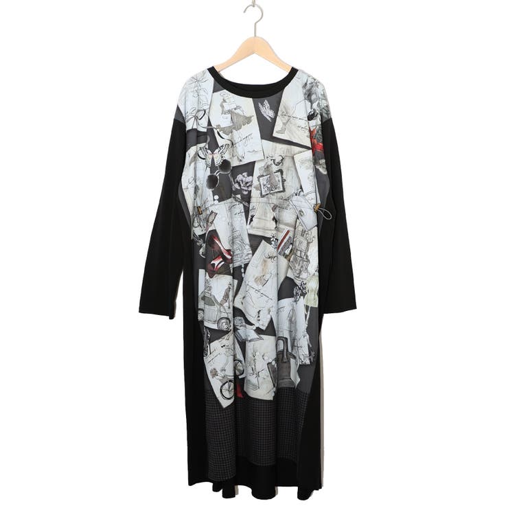 お買い物大好き女子のコラージュ柄ワンピース | ScoLar | 詳細画像12 