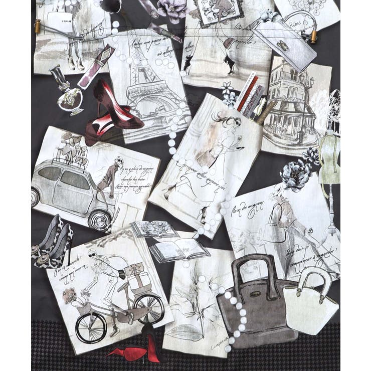 お買い物大好き女子のコラージュ柄ワンピース | ScoLar | 詳細画像13 