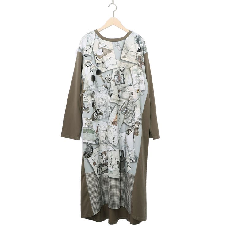 お買い物大好き女子のコラージュ柄ワンピース | ScoLar | 詳細画像15 