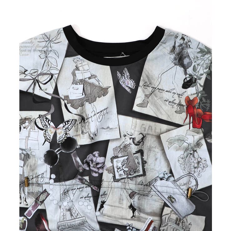 お買い物大好き女子のコラージュ柄ワンピース | ScoLar | 詳細画像17 