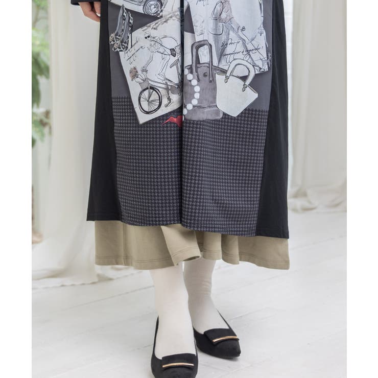 お買い物大好き女子のコラージュ柄ワンピース | ScoLar | 詳細画像11 