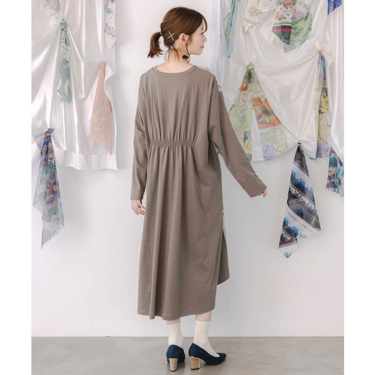 お買い物大好き女子のコラージュ柄ワンピース | ScoLar | 詳細画像3 