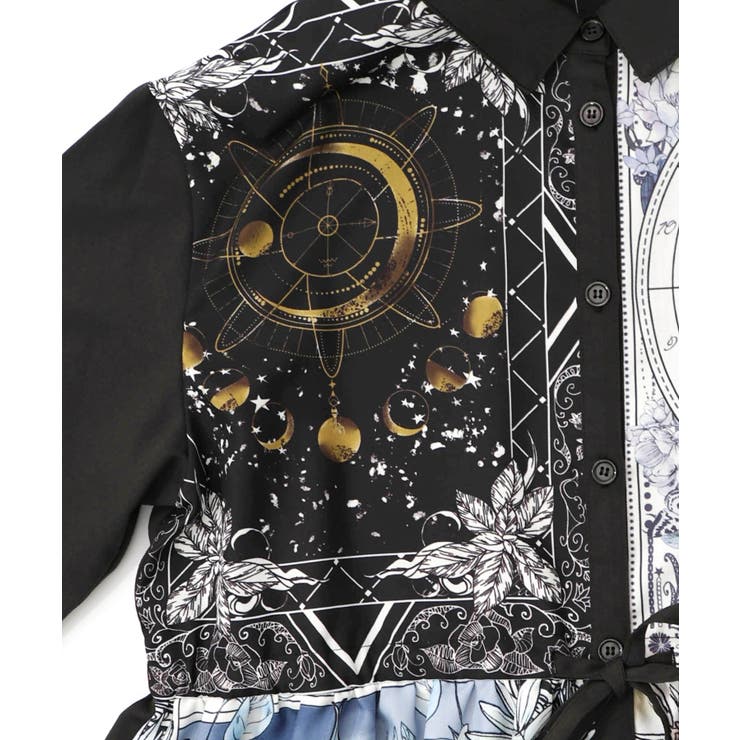 星×タロットコラージュ柄シャツワンピ | ScoLar | 詳細画像11