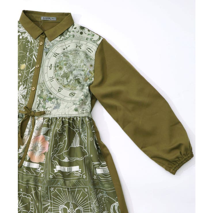 星×タロットコラージュ柄シャツワンピ | ScoLar | 詳細画像14