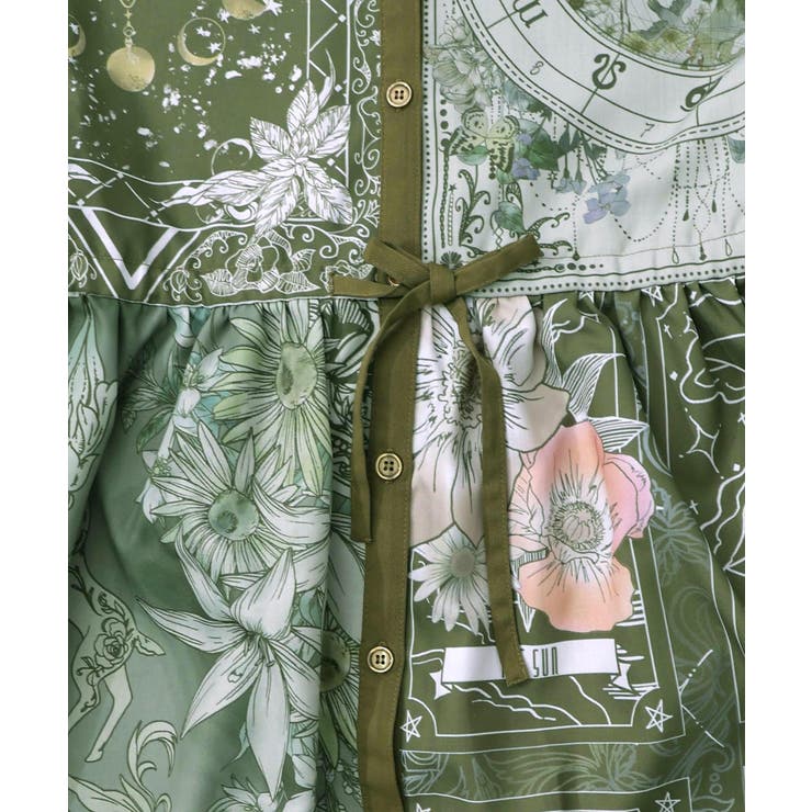 星×タロットコラージュ柄シャツワンピ | ScoLar | 詳細画像15