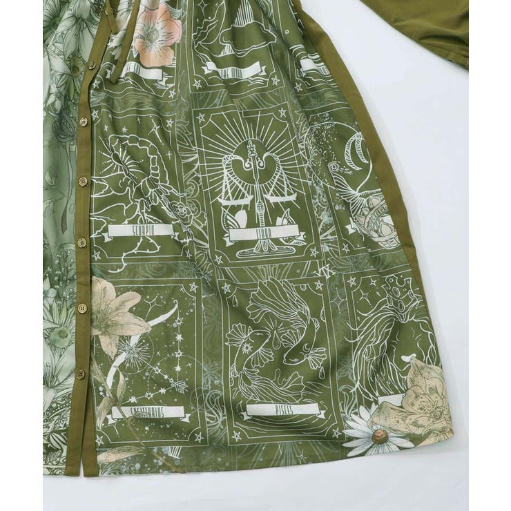 星×タロットコラージュ柄シャツワンピ | ScoLar | 詳細画像17