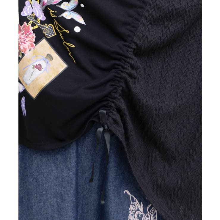 額縁×花×蝶柄 ニットソー×裏毛切替プルオーバー | ScoLar | 詳細画像7 