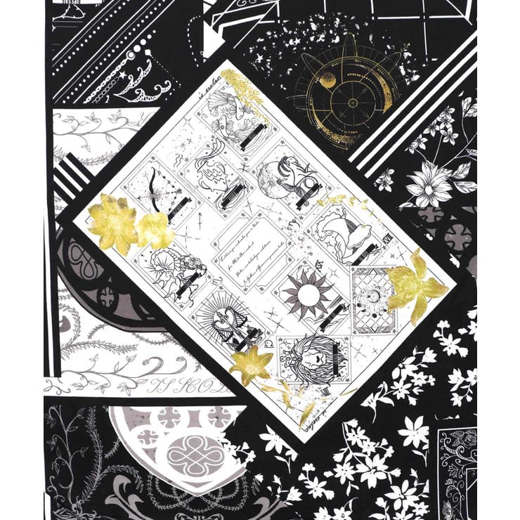 パッチワーク風柄 異素材切替ワンピース | ScoLar | 詳細画像13 