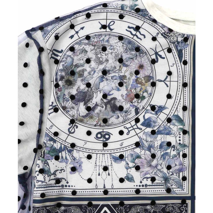 星×タロットコラージュ柄 ドットチュールプルオーバー | ScoLar | 詳細画像13 