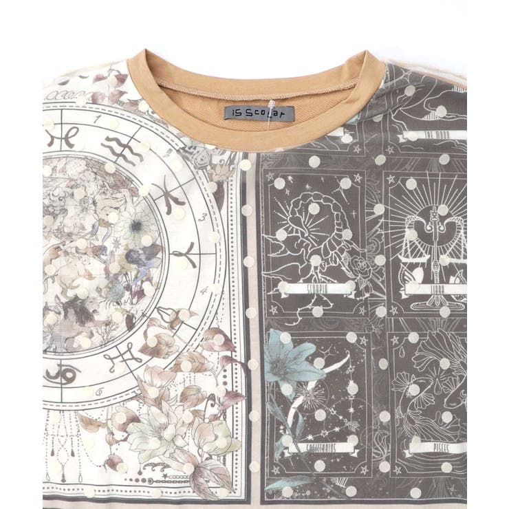 星×タロットコラージュ柄 ドットチュールプルオーバー | ScoLar | 詳細画像14 