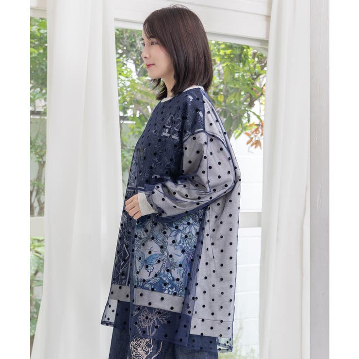 星×タロットコラージュ柄 ドットチュールプルオーバー | ScoLar | 詳細画像5 