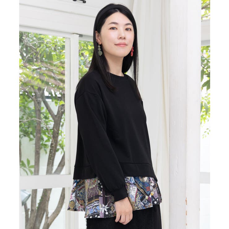 異素材ミックス裏毛アシメプルオーバー | ScoLar | 詳細画像5 