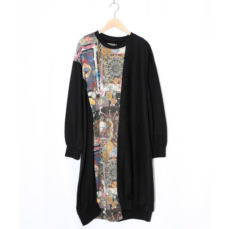 異素材ミックス裏毛アシメワンピース | ScoLar | 詳細画像7 