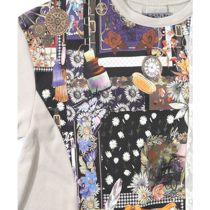 異素材ミックス裏毛アシメワンピース | ScoLar | 詳細画像9 