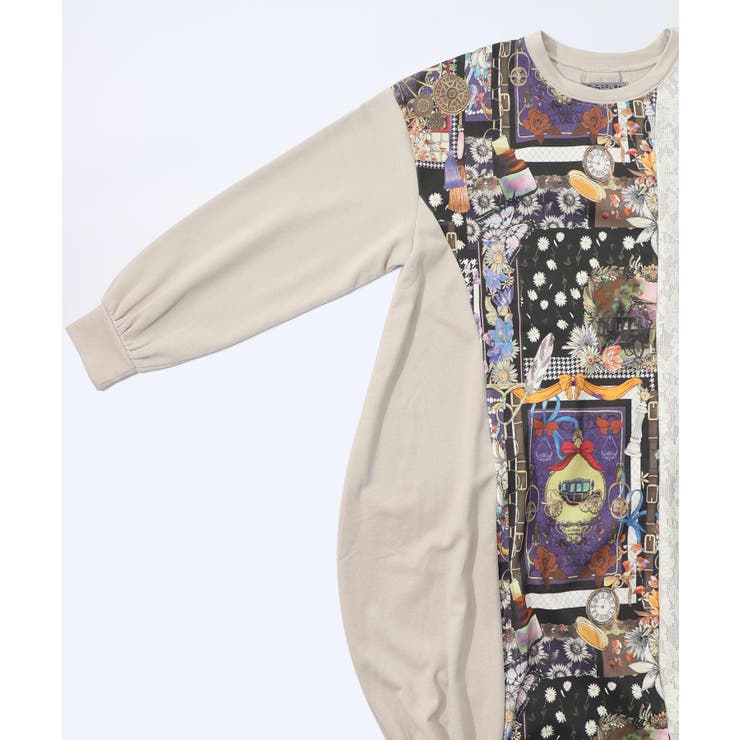 異素材ミックス裏毛アシメワンピース | ScoLar | 詳細画像11 