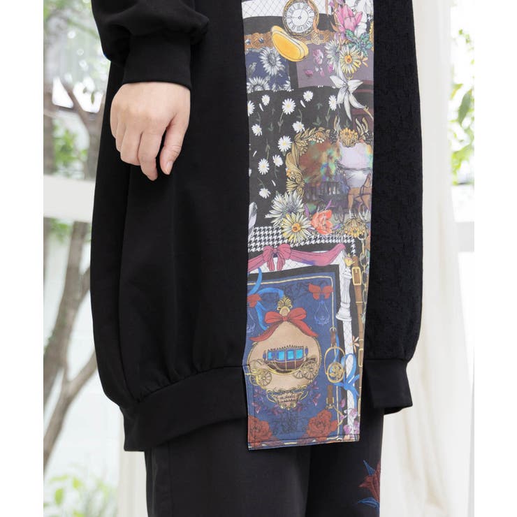 異素材ミックス裏毛アシメワンピース | ScoLar | 詳細画像6 