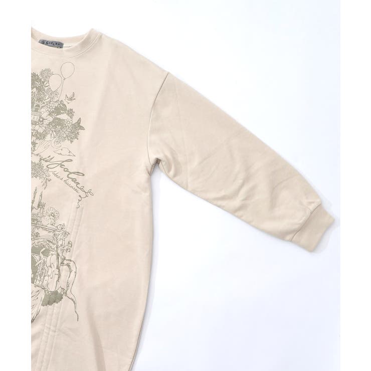 ツリーハウス柄裏毛×裾ドロストワンピース | ScoLar | 詳細画像13 