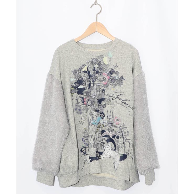 フリンジシフォン切替裏毛プルオーバー | ScoLar | 詳細画像8 