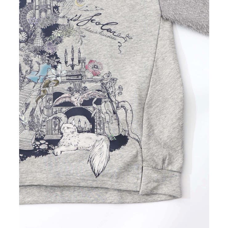 フリンジシフォン切替裏毛プルオーバー | ScoLar | 詳細画像13 