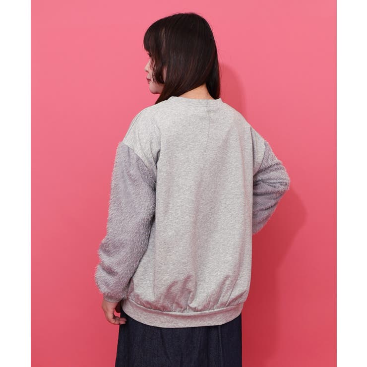 フリンジシフォン切替裏毛プルオーバー | ScoLar | 詳細画像3 