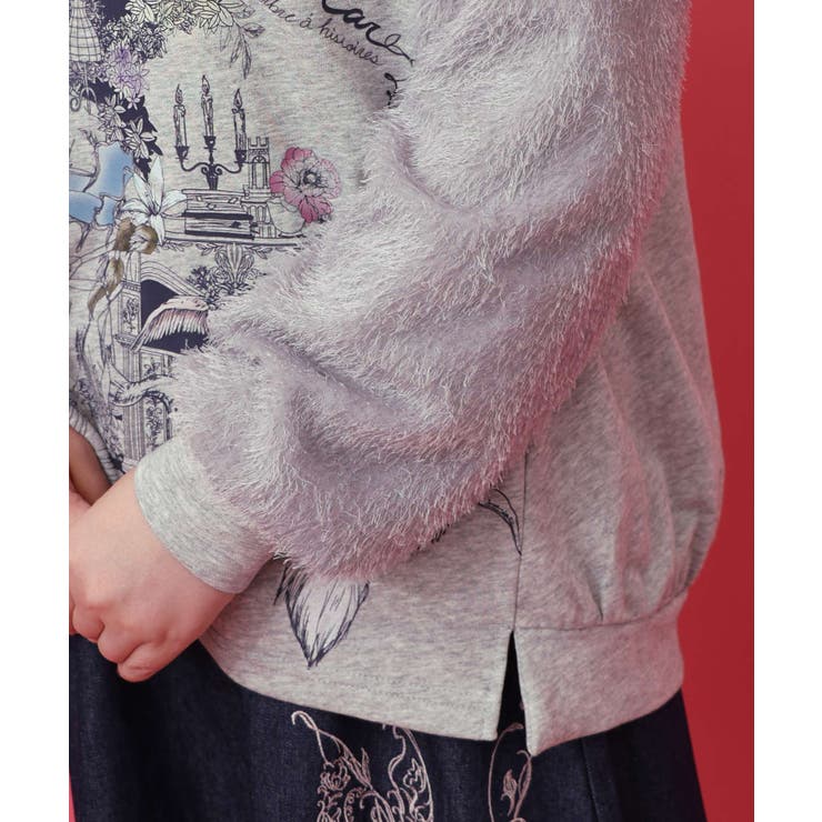 フリンジシフォン切替裏毛プルオーバー | ScoLar | 詳細画像5 