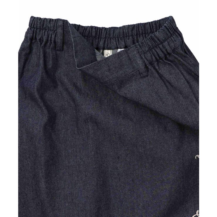 ラメツイード切替 花蝶刺繍デニムスカート | ScoLar | 詳細画像13 