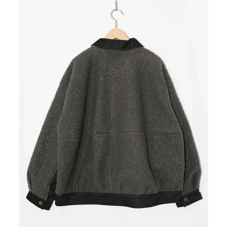 花蝶刺繍デニム×プードルボア 切替ジャケット | ScoLar | 詳細画像8 