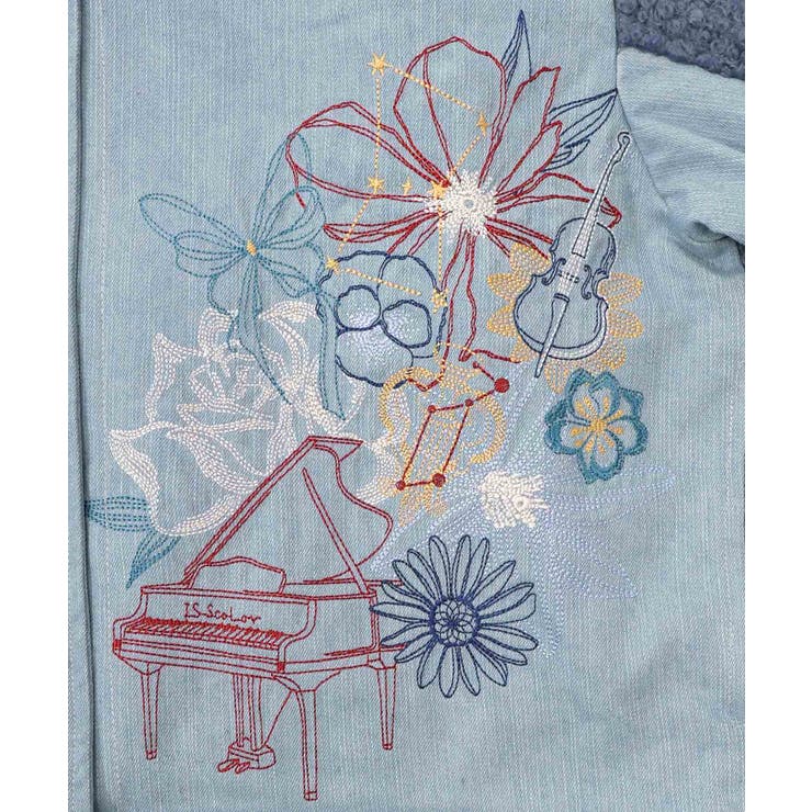 花蝶刺繍デニム×プードルボア 切替ジャケット | ScoLar | 詳細画像12 