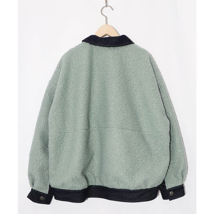 花蝶刺繍デニム×プードルボア 切替ジャケット | ScoLar | 詳細画像13 