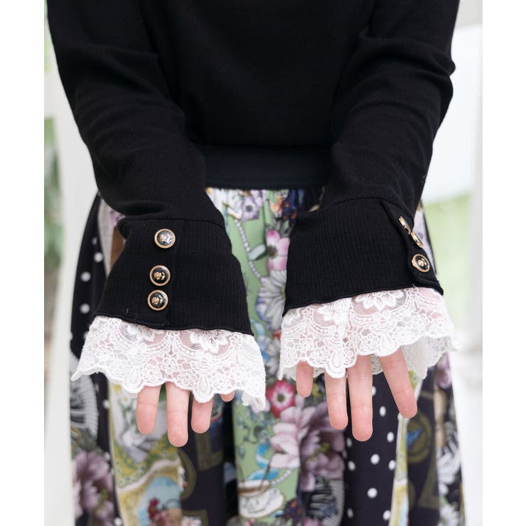 起毛テレコ×レース袖 ニットロンT | ScoLar | 詳細画像6 