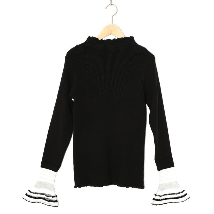 ブラック | ニット×シアー袖切替ロンT | ScoLar