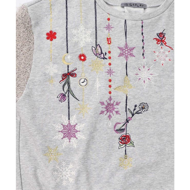 雪の結晶ガーランド刺繍裏毛×ラメフェザーニット | ScoLar | 詳細画像18 