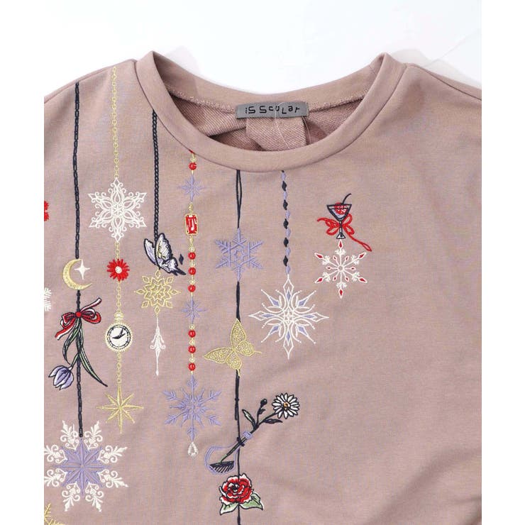 雪の結晶ガーランド刺繍裏毛×ラメフェザーニット | ScoLar | 詳細画像23 