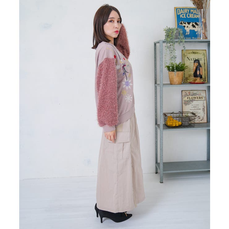 雪の結晶ガーランド刺繍裏毛×ラメフェザーニット | ScoLar | 詳細画像14 