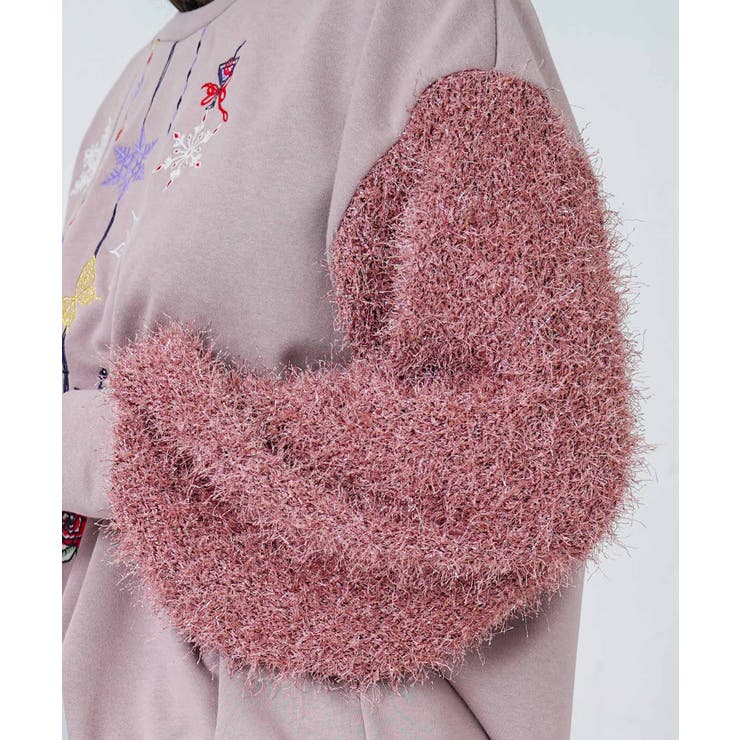 雪の結晶ガーランド刺繍裏毛×ラメフェザーニット | ScoLar | 詳細画像16 