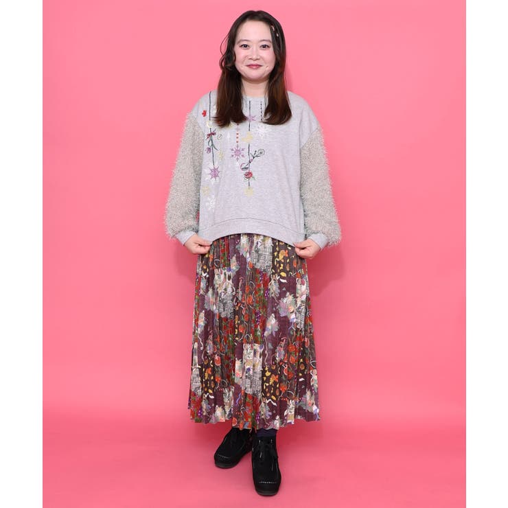 雪の結晶ガーランド刺繍裏毛×ラメフェザーニット | ScoLar | 詳細画像7 