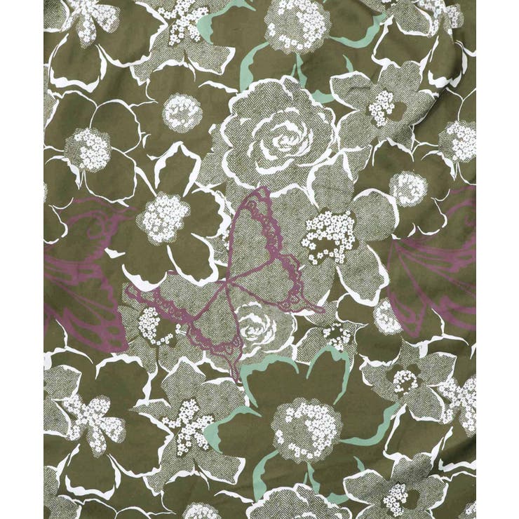 花柄ヘリンボーン×裏毛×布帛 異素材切替ワンピース | ScoLar | 詳細画像11 