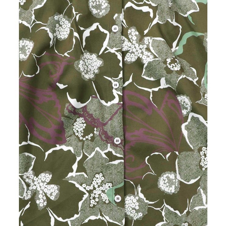 花柄ヘリンボーン×裏毛×布帛 異素材切替ワンピース | ScoLar | 詳細画像13 