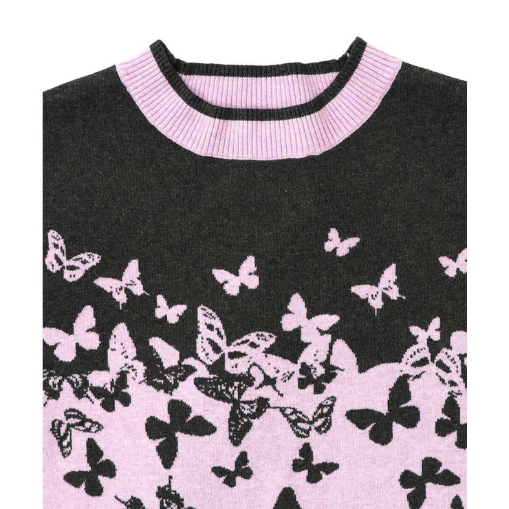 ピアノ×蝶柄バイカラーニットプルオーバー | ScoLar | 詳細画像12 