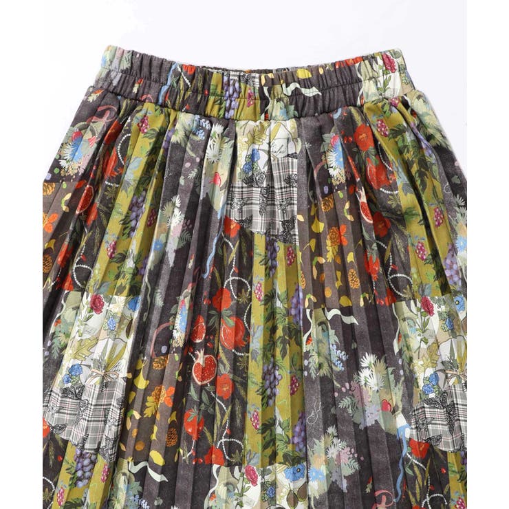 豊穣と繁栄柄スウェードポンチプリーツスカート | ScoLar | 詳細画像19 